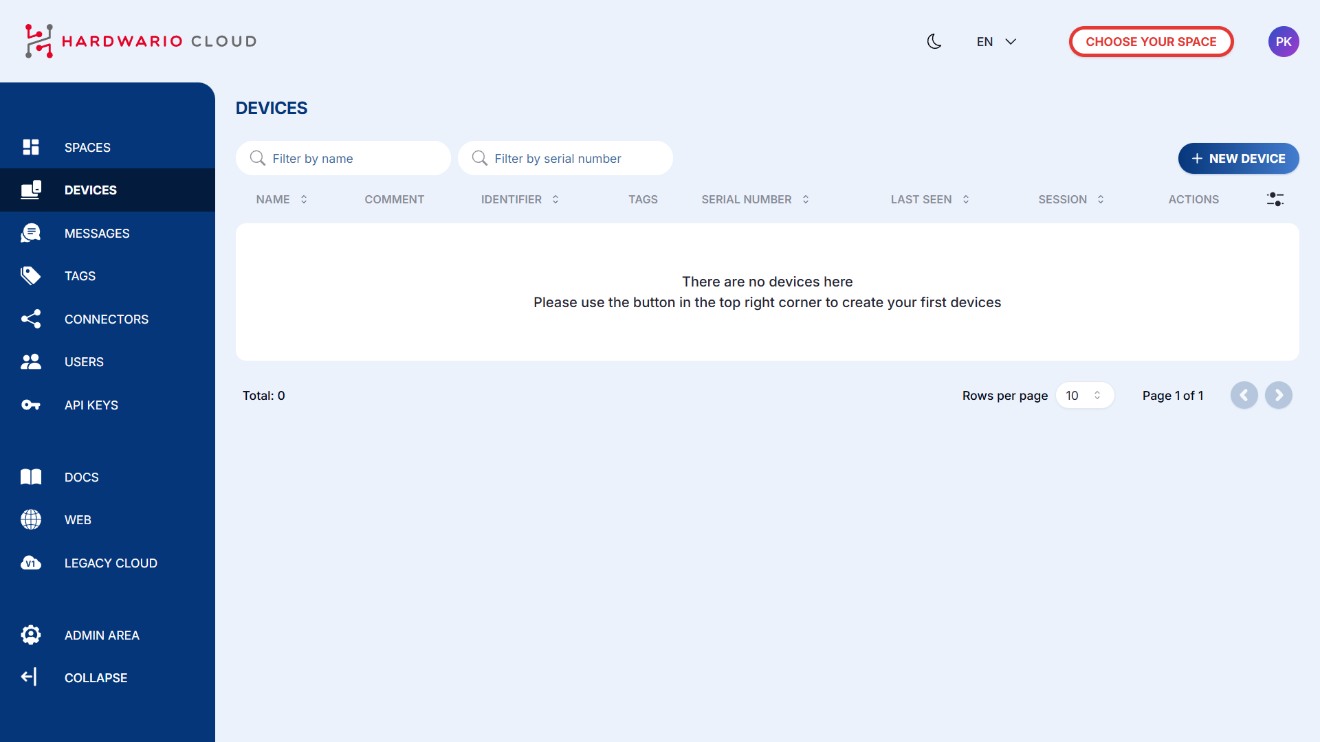 Cloud - Create a New Device