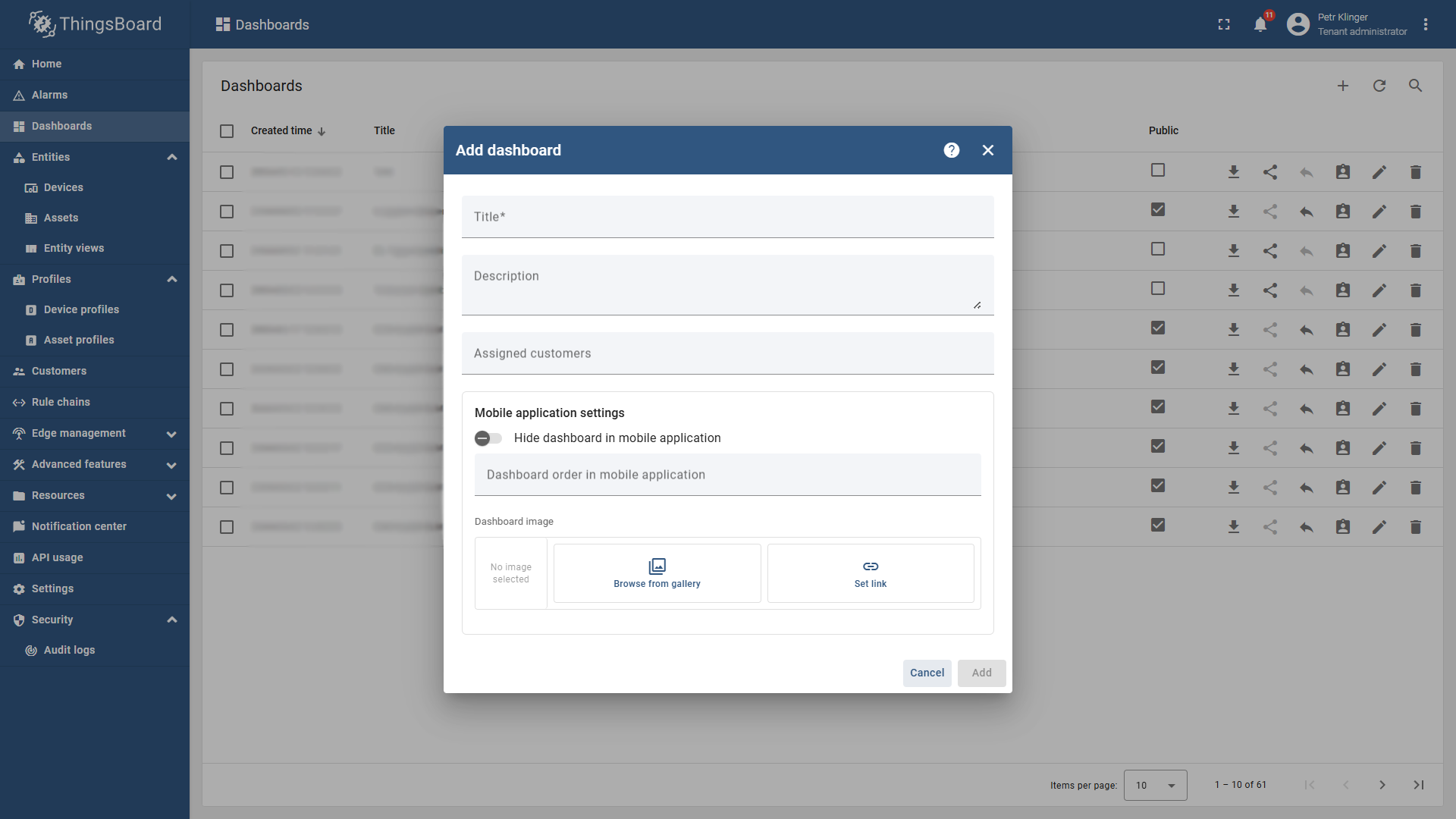 Create new dashboard - 2