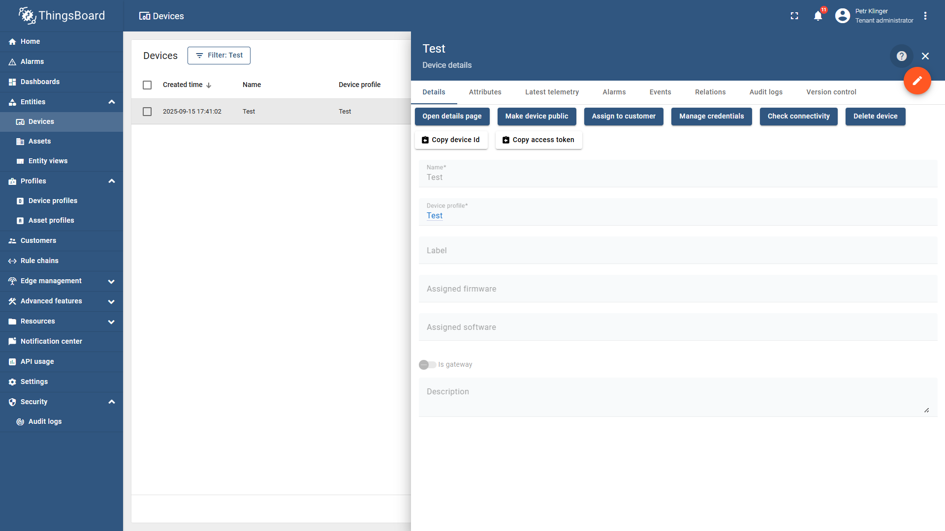 Thingsboard - View Device Information