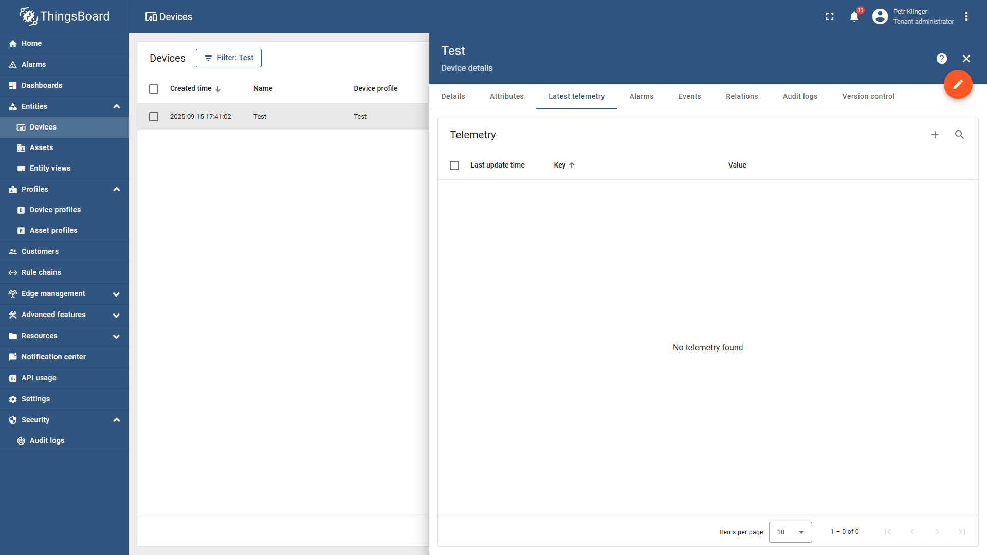Thingsboard - Latest Telemetry